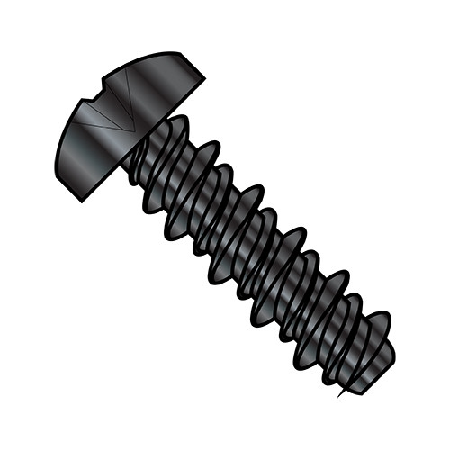 6-19X1/2 #5HD Phillips Pan High Low Screw Fully Threaded Black Zinc (Pack Qty 10,000) BC-0608HPPBZ